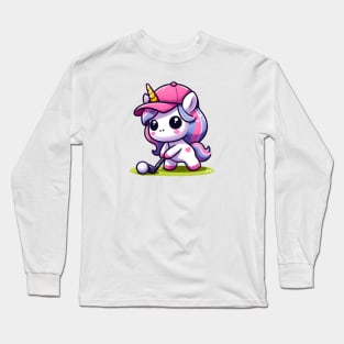 Golf Unicorn Olympics 🏌🏼‍♀️🦄 - Tee Up Cuteness! Long Sleeve T-Shirt